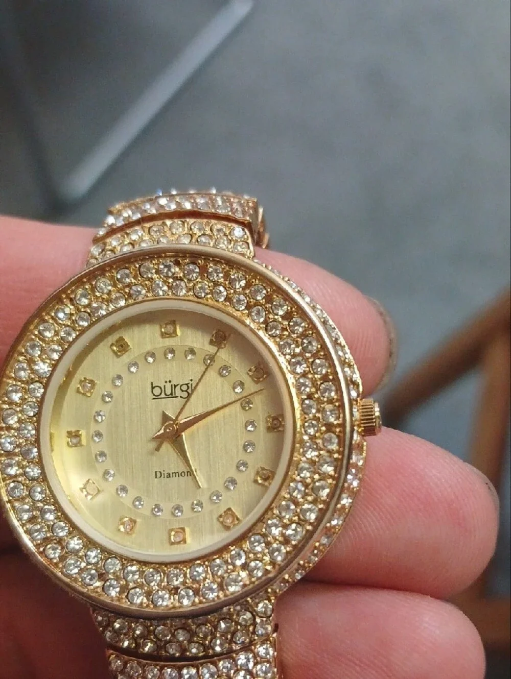 Burgi Women's Diamond Accent Crystal Watch